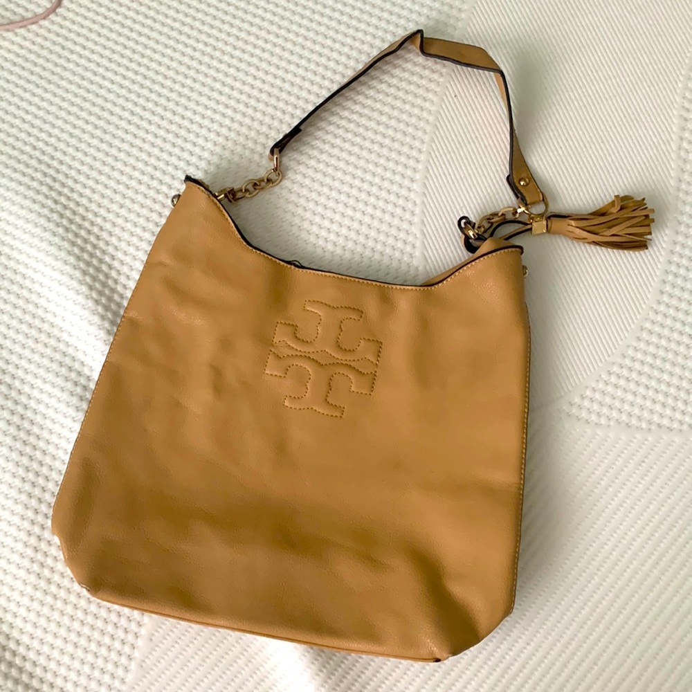 Tory Burch tan tote large purse used condition